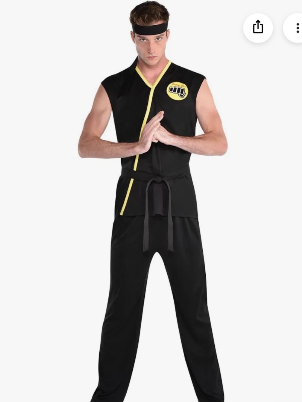 Mens COBRA KAI costume with Logo Band Size Medium